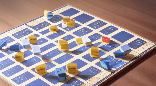 A game board sitting on a table tipping over with dramatic lighting (Stable Diffusion 1.5)