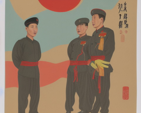 Chinese Soviet People Stand Discussing Something (Stable Diffusion 1.5)