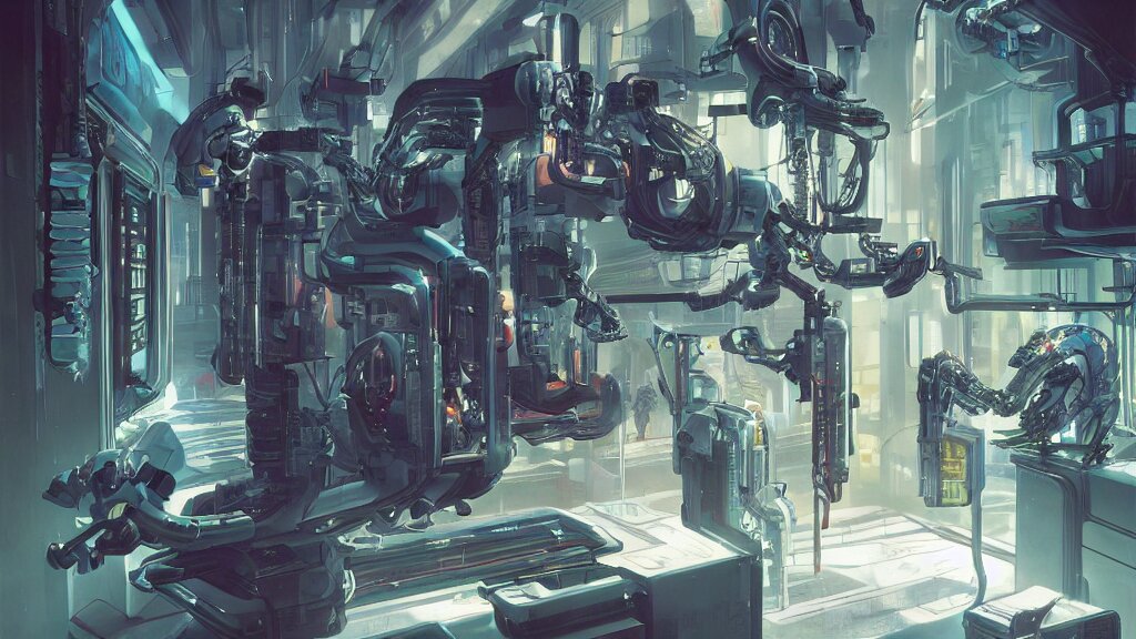 Human pleaing to a machine to spare his life. Trending on Artstation, octane render, ultra detailed, art by Ross tran (https://freeimagegenerator.com/)